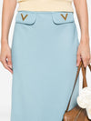 Valentino V-detail A-line midi skirt