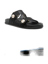 Jimmy Choo Fayence Sandal Low leather sandals with pearls
