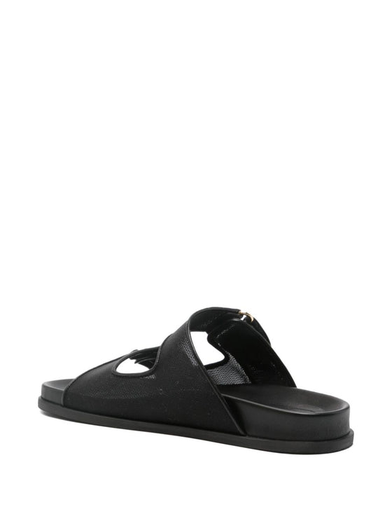 Jimmy Choo Fayence Sandal Low leather sandals with pearls