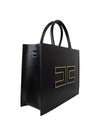 Elisabetta Franchi Logo-plaque leather tote bag