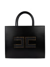 Elisabetta Franchi Logo-plaque leather tote bag