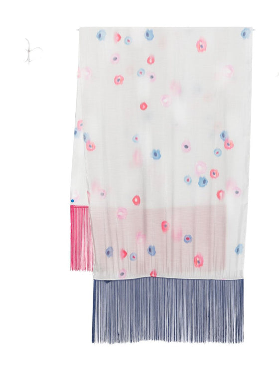 Emporio Armani floral print fringed scarf