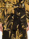 F.R.S . V-neck long sleeves Silk blend printed maxi dress