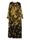 F.R.S . V-neck long sleeves Silk blend printed maxi dress