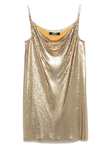  Versace Metallic mesh mini dress with slip