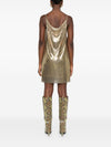 Versace Metallic mesh mini dress with slip