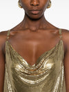 Versace Metallic mesh mini dress with slip