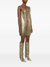 Versace Metallic mesh mini dress with slip