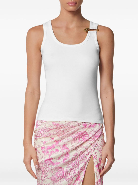 Versace Safety Pin Ribbed Tank Top
