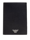 Emporio Armani Passport holder in saffiano leather with ASV eagle plaque