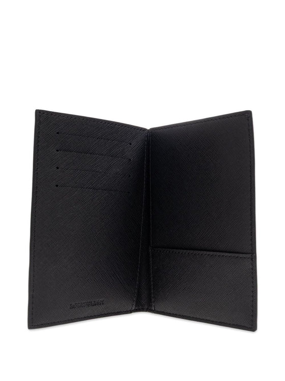 Emporio Armani Passport holder in saffiano leather with ASV eagle plaque