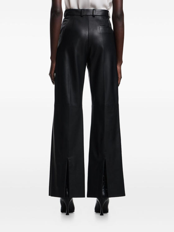 Emporio Armani Palazzo trousers in lambskin glovery