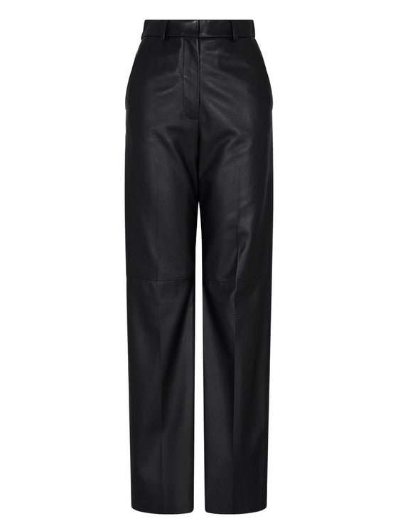 Emporio Armani Palazzo trousers in lambskin glovery