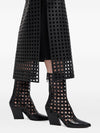 Emporio Armani Capsule Polygon longuette skirt in vegetable nappa leather with laser-cut perforations