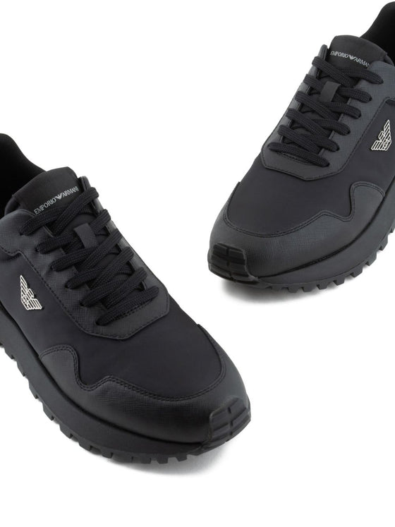 EMPORIO ARMANI EXCLUSIVE Logo-charm lace-up sneakers