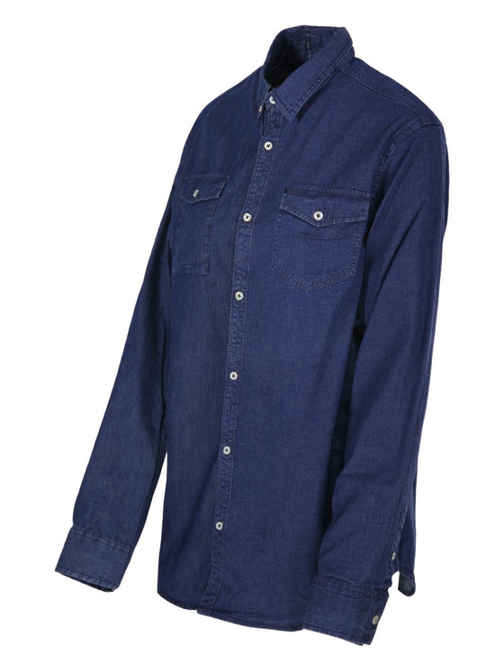 E.L.V. DENIM Shirts Blue
