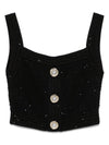 Balmain Black Sleeveless Tops