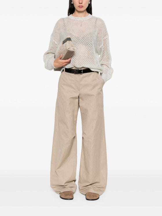Brunello Cucinelli Wool Open-Knit Sweater