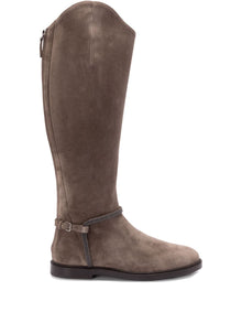  Brunello Cucinelli Suede buckled boots