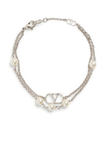  Valentino Garavani VLogo bracelet with swarowski pearls