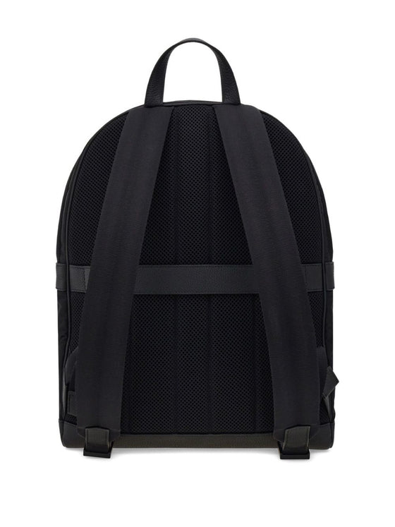 Ferragamo Men's Black Twins Nylon Backpack