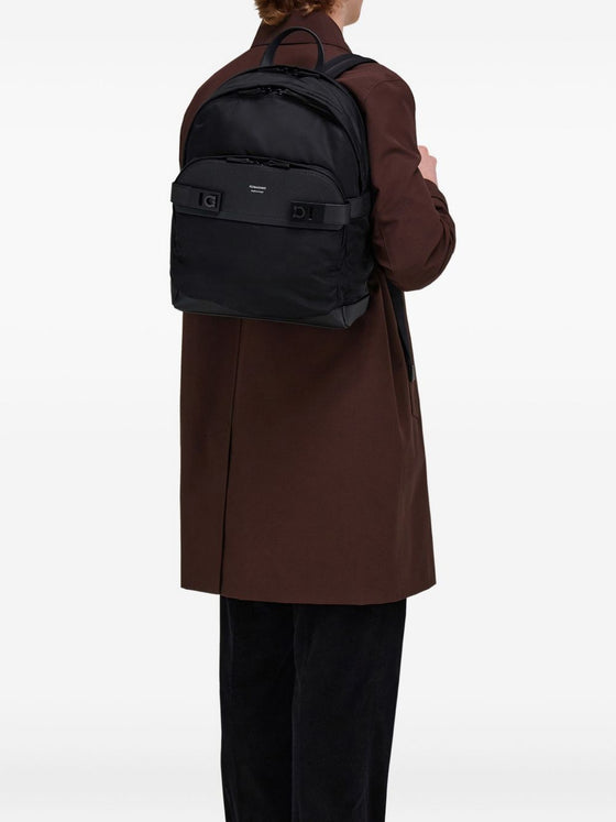 Ferragamo Men's Black Twins Nylon Backpack