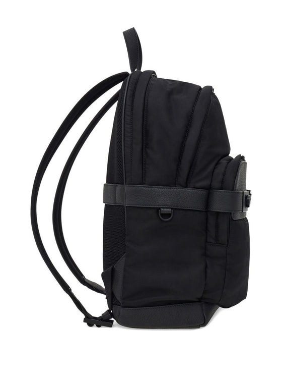 Ferragamo Men's Black Twins Nylon Backpack