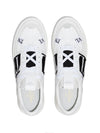 Valentino Garavani VL7N Low-Top Sneaker In Calfskin, Mesh Fabric And Ribbons