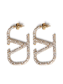  Valentino Garavani VLogo Signature Crystal Earrings