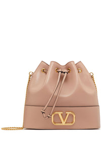  Valentino Garavani Mini Bucket Bag With Chain Vlogo Signature In Nappa Leather