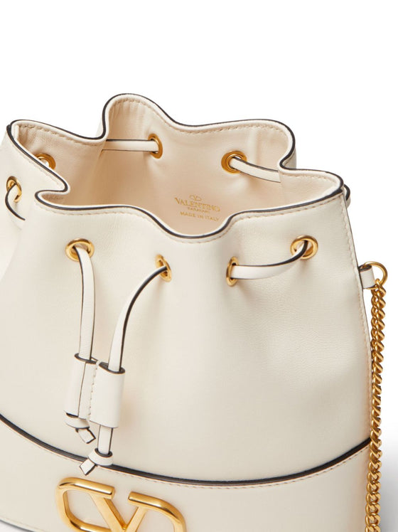 Valentino Garavani Mini Bucket Bag With Chain Vlogo Signature In Nappa Leather
