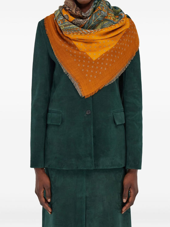 Ferragamo Madras print cashmere stole