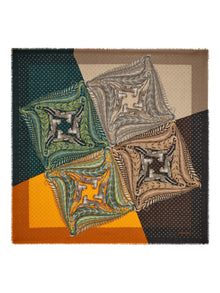  Ferragamo Madras print cashmere stole