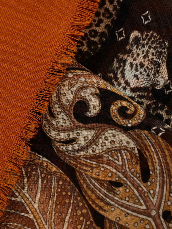 Ferragamo Madras print cashmere stole