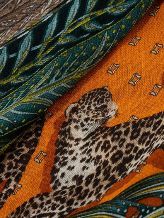 Ferragamo Madras print cashmere stole