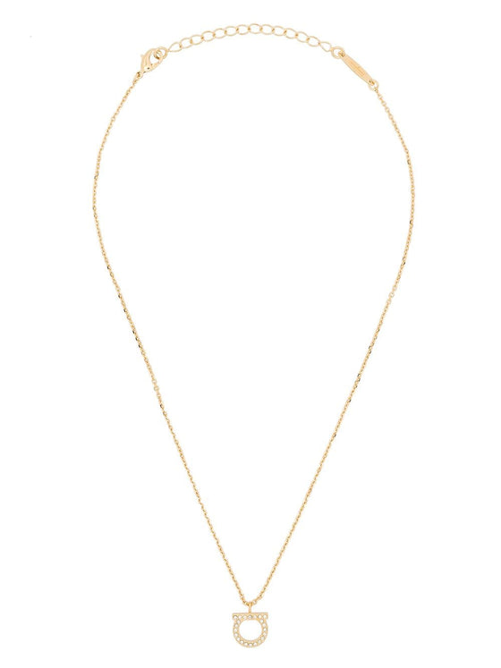 Ferragamo Gancini crystals necklace