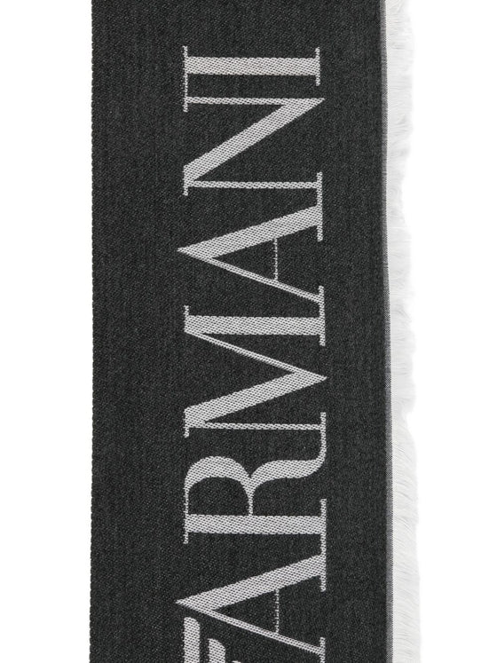 Emporio Armani logo detail Striped stole