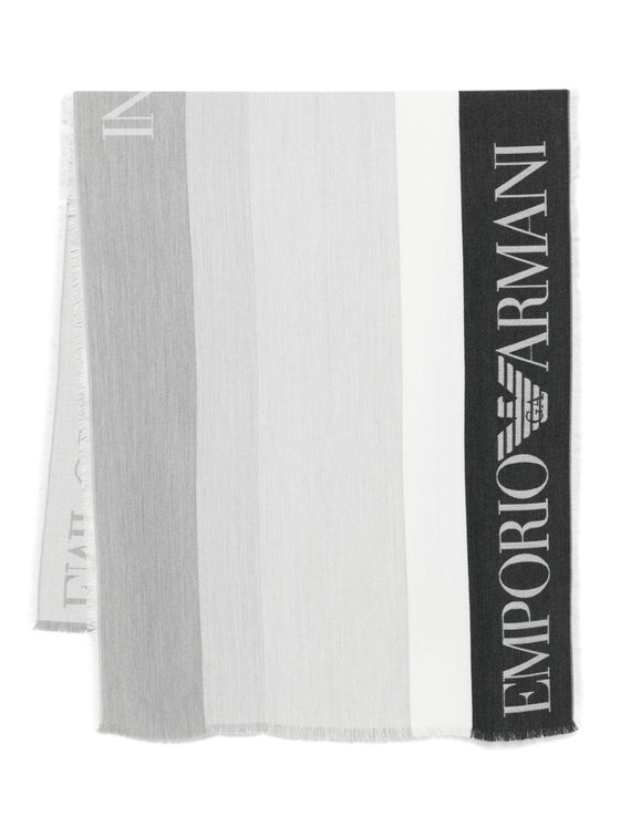 Emporio Armani logo detail Striped stole