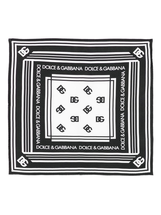 Dolce & Gabbana logo-pattern silk scarf
