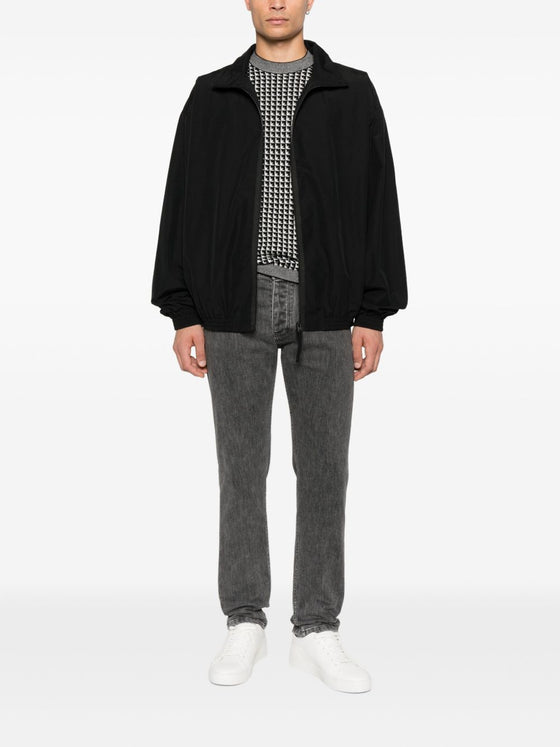 Emporio Armani Virgin wool sweater with jacquard eagle motif