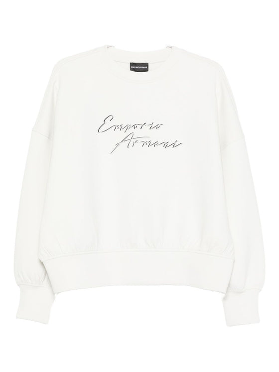 Emporio Armani Crewneck sweatshirt in double jersey with ASV logo embroidery