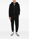 Emporio Armani Double jersey zip-up hoodie with embossed EA logo embroidery