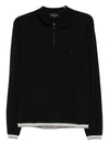 Emporio Armani Zip-up polo neck sweater in shaved virgin wool