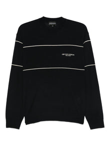  Emporio Armani Virgin wool sweater with jacquard logo
