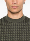 Emporio Armani Geometric-pattern virgin-wool sweater