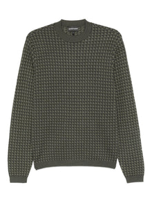  Emporio Armani Geometric-pattern virgin-wool sweater