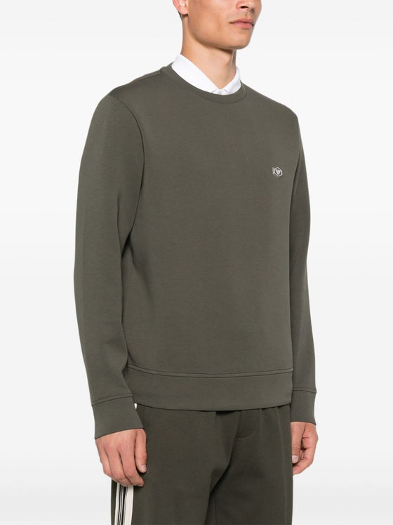 Emporio Armani Double-jersey sweatshirt with micro logo patch