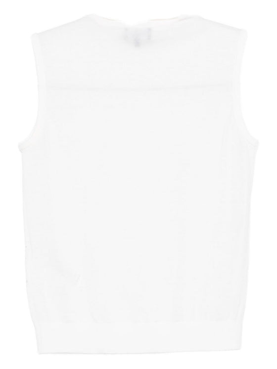 Emporio Armani Turtleneck top in shaved virgin wool with micro rhinestones