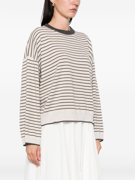 Brunello Cucinelli Striped crew-neck sweater