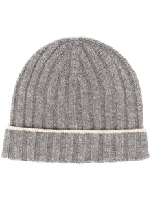  Brunello Cucinelli Cashmere two-tone beanie